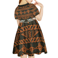 Bula Fiji Tapa Kid Short Sleeve Dress Fijian Masi Vintage Vibes - Polynesian Pride
