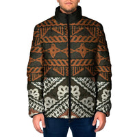 Bula Fiji Tapa Padded Jacket Fijian Masi Vintage Vibes - Polynesian Pride