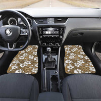 Kuvui Bula Fiji Car Mats Fijian Tapa Seamless Hibiscus LT14 Set 2pcs - Front Brown - Polynesian Pride