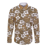 Kuvui Bula Fiji Long Sleeve Button Shirt Fijian Tapa Seamless Hibiscus - Polynesian Pride