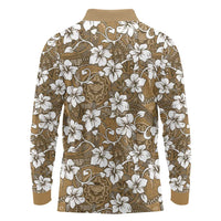 Kuvui Bula Fiji Long Sleeve Polo Shirt Fijian Tapa Seamless Hibiscus - Polynesian Pride