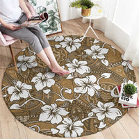 Kuvui Bula Fiji Round Carpet Fijian Tapa Seamless Hibiscus - Polynesian Pride