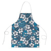 Karakarawa Bula Fiji Apron Fijian Tapa Seamless Hibiscus LT14 Blue - Polynesian Pride