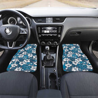 Karakarawa Bula Fiji Car Mats Fijian Tapa Seamless Hibiscus LT14 Set 2pcs - Front Blue - Polynesian Pride