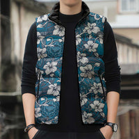 Karakarawa Bula Fiji Sleeveless Puffer Jacket Fijian Tapa Seamless Hibiscus LT14 - Polynesian Pride