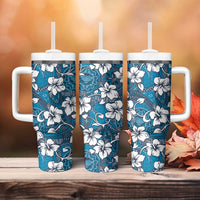 Karakarawa Bula Fiji Tumbler With Handle Fijian Tapa Seamless Hibiscus - Polynesian Pride