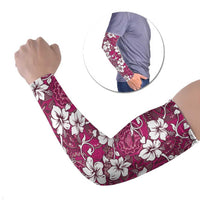Piqi Bula Fiji Arm Sleeves Fijian Tapa Seamless Hibiscus LT14 Set of 2 Pink - Polynesian Pride