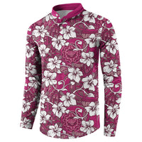 Piqi Bula Fiji Button Sweatshirt Fijian Tapa Seamless Hibiscus LT14 - Polynesian Pride
