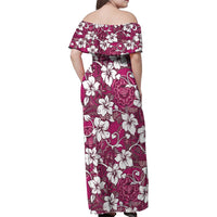 Piqi Bula Fiji Family Matching Off Shoulder Maxi Dress and Hawaiian Shirt Fijian Tapa Seamless Hibiscus - Polynesian Pride