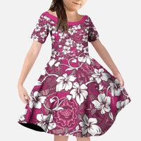 Piqi Bula Fiji Family Matching Tank Maxi Dress and Hawaiian Shirt Fijian Tapa Seamless Hibiscus - Polynesian Pride