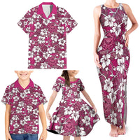 Piqi Bula Fiji Family Matching Tank Maxi Dress and Hawaiian Shirt Fijian Tapa Seamless Hibiscus - Polynesian Pride