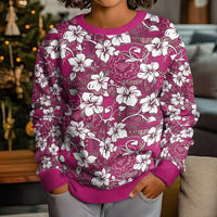 Piqi Bula Fiji Kid Ugly Christmas Sweater Fijian Tapa Seamless Hibiscus - Polynesian Pride