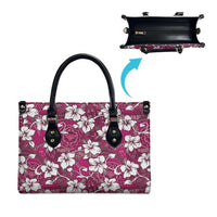 Piqi Bula Fiji Leather Bag Fijian Tapa Seamless Hibiscus LT14 - Polynesian Pride