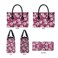 Piqi Bula Fiji Leather Bag Fijian Tapa Seamless Hibiscus LT14 - Polynesian Pride