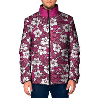 Piqi Bula Fiji Padded Jacket Fijian Tapa Seamless Hibiscus LT14 Men Pink - Polynesian Pride
