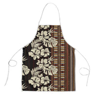 Bula Fiji Masi Apron Tapa Tropical Hibiscus Half Stylized LT14 Brown - Polynesian Pride