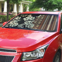 Bula Fiji Masi Auto Sun Shade Tapa Tropical Hibiscus Half Stylized LT14 - Polynesian Pride
