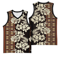 Bula Fiji Masi Basketball Jersey Tapa Tropical Hibiscus Half Stylized LT14 - Polynesian Pride