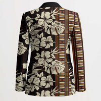 Bula Fiji Masi Blazer Tapa Tropical Hibiscus Half Stylized LT14 - Polynesian Pride