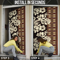 Bula Fiji Masi Door Cover Tapa Tropical Hibiscus Half Stylized LT14 - Polynesian Pride
