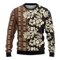 Bula Fiji Masi Ugly Christmas Sweater Tapa Tropical Hibiscus Half Stylized - Polynesian Pride
