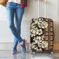 Bula Fiji Masi Luggage Cover Tapa Tropical Hibiscus Half Stylized LT14 - Polynesian Pride