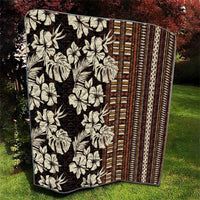 Bula Fiji Masi Quilt Tapa Tropical Hibiscus Half Stylized LT14 - Polynesian Pride