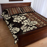 Bula Fiji Masi Quilt Bed Set Tapa Tropical Hibiscus Half Stylized LT14 - Polynesian Pride