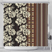 Bula Fiji Masi Shower Curtain Tapa Tropical Hibiscus Half Stylized LT14 - Polynesian Pride