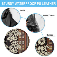 Bula Fiji Masi Spare Tire Cover Tapa Tropical Hibiscus Half Stylized LT14 - Polynesian Pride