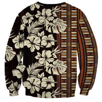 Bula Fiji Masi Sweatshirt Tapa Tropical Hibiscus Half Stylized LT14 - Polynesian Pride