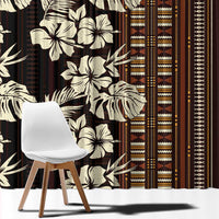 Bula Fiji Masi Window Curtain Tapa Tropical Hibiscus Half Stylized - Polynesian Pride