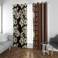 Bula Fiji Masi Window Curtain Tapa Tropical Hibiscus Half Stylized - Polynesian Pride