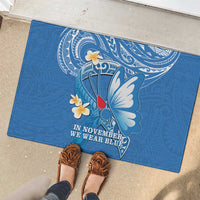 Polynesia Diabetes Awareness Month Rubber Doormat In November We Wear Blue