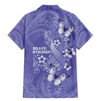 Polynesia Stomach Cancer Awareness Family Matching Mermaid Dress and Hawaiian Shirt Periwinkle Ribbon Brave Strong!