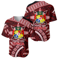 Malo e lelei Tonga Baseball Jersey Tongan Ngatu Pattern Red Version LT14 - Polynesian Pride