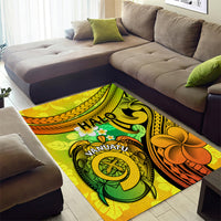 Halo Vanuatu Area Rug Sand Drawing Turtle Polynesian Tropical Flowers LT14 - Polynesian Pride