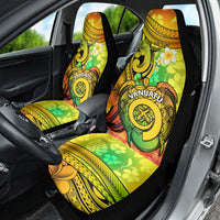 Halo Vanuatu Car Seat Cover Sand Drawing Turtle Polynesian Tropical Flowers LT14 - Polynesian Pride