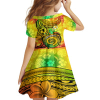 Halo Vanuatu Family Matching Off Shoulder Maxi Dress and Hawaiian Shirt Sand Drawing Turtle Polynesian Tropical Flowers LT14 - Polynesian Pride
