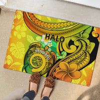 Halo Vanuatu Rubber Doormat Sand Drawing Turtle Polynesian Tropical Flowers LT14 - Polynesian Pride