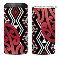New Zealand 4 in 1 Can Cooler Tumbler Aotearoa Kowhaiwhai Mix Taniko Art - Red LT14