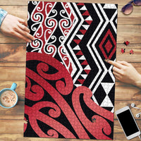New Zealand Puzzle Aotearoa Kowhaiwhai Mix Taniko Art - Red - Polynesian Pride