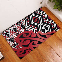 New Zealand Rubber Doormat Aotearoa Kowhaiwhai Mix Taniko Art - Red LT14 - Polynesian Pride