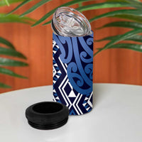 New Zealand 4 in 1 Can Cooler Tumbler Aotearoa Kowhaiwhai Mix Taniko Art - Blue LT14