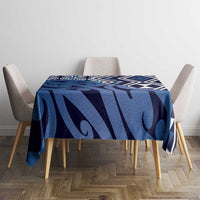 New Zealand Tablecloth Aotearoa Kowhaiwhai Mix Taniko Art - Blue