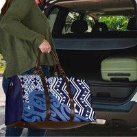 New Zealand Travel Bag Aotearoa Kowhaiwhai Mix Taniko Art - Blue - Polynesian Pride