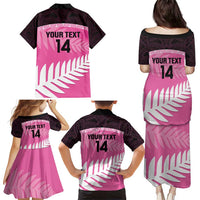 Custom New Zealand Aotearoa Cricket Family Matching Puletasi and Hawaiian Shirt Go White Silver Fern