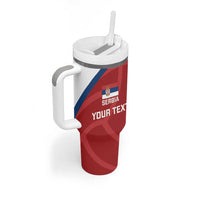 Custom Serbia Volleyball Tumbler With Handle 2025 Go Champions LT14 - Polynesian Pride