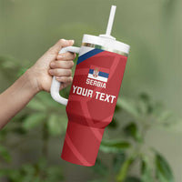 Custom Serbia Volleyball Tumbler With Handle 2025 Go Champions LT14 - Polynesian Pride