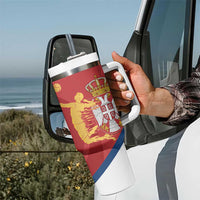 Custom Serbia Volleyball Tumbler With Handle 2025 Go Champions LT14 - Polynesian Pride